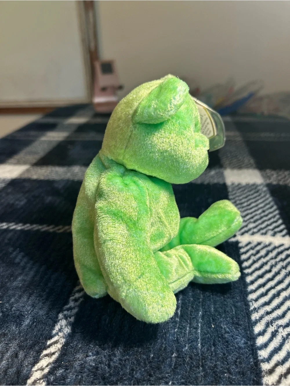 Ty Beanie Baby Green Soccer Bear ‘Kicks’